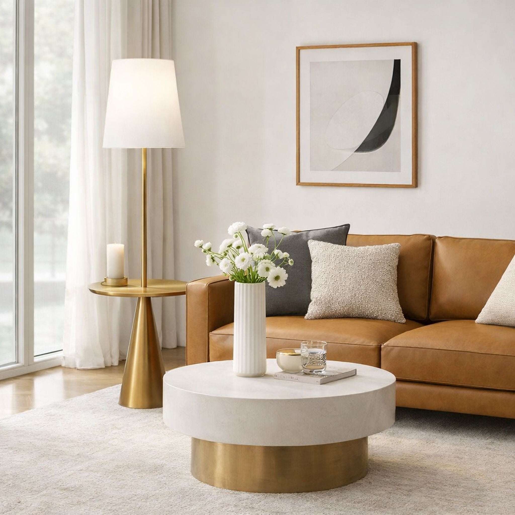 Bel Furniture Celestial Floor Lamp with Accent Table - Thumbnail 3
