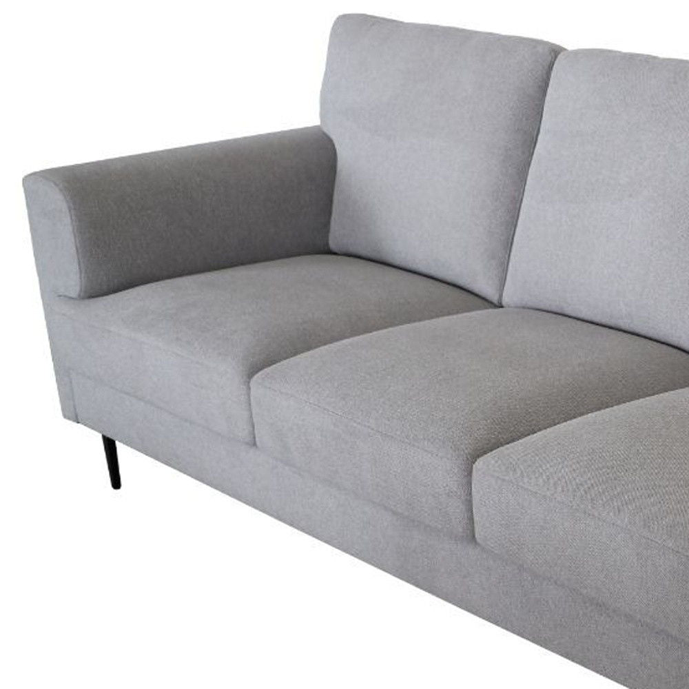 Linen Sofa With Black Legs - Light Gray