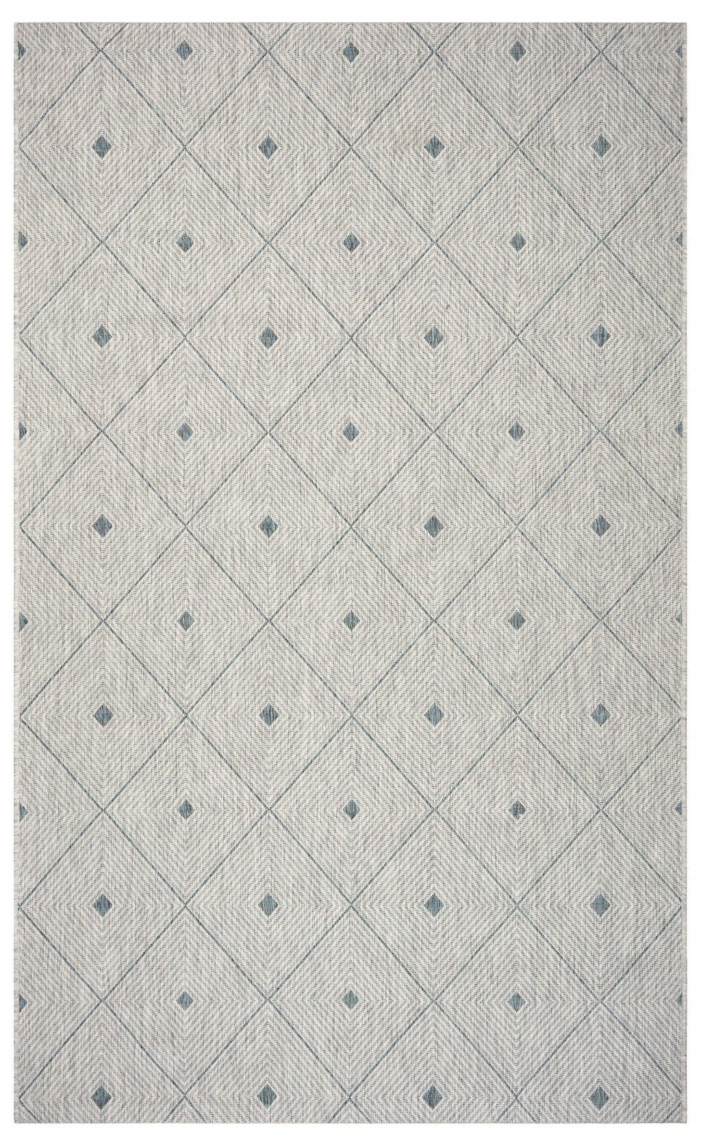 8' X 10' Indoor & Outdoor Area Rug - Blue / Gray