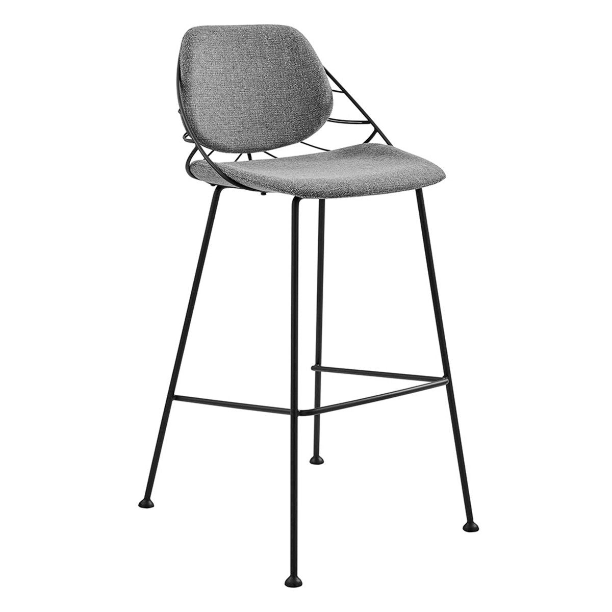 Steel Low Back Bar Height Bar Chairs (Set of 2) - Light Gray / Black