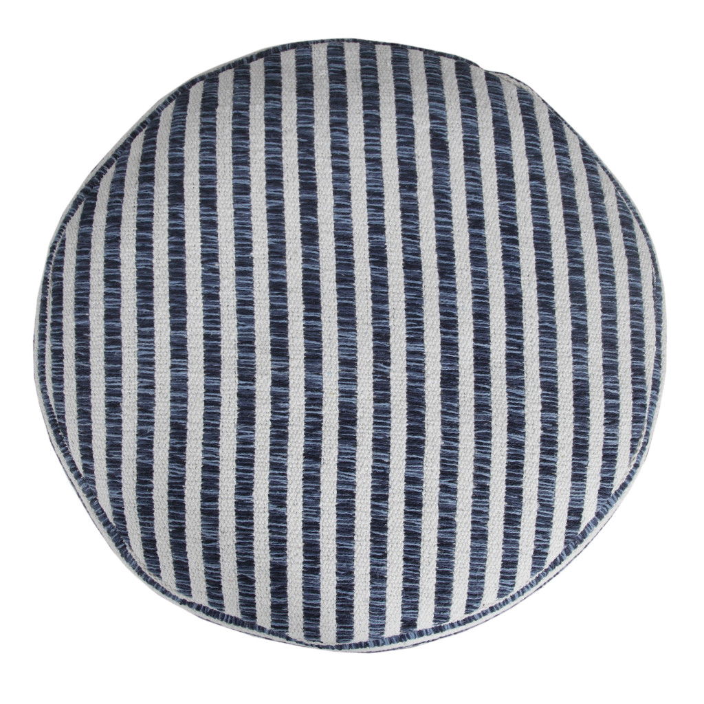 Cotton Ottoman Round - Blue