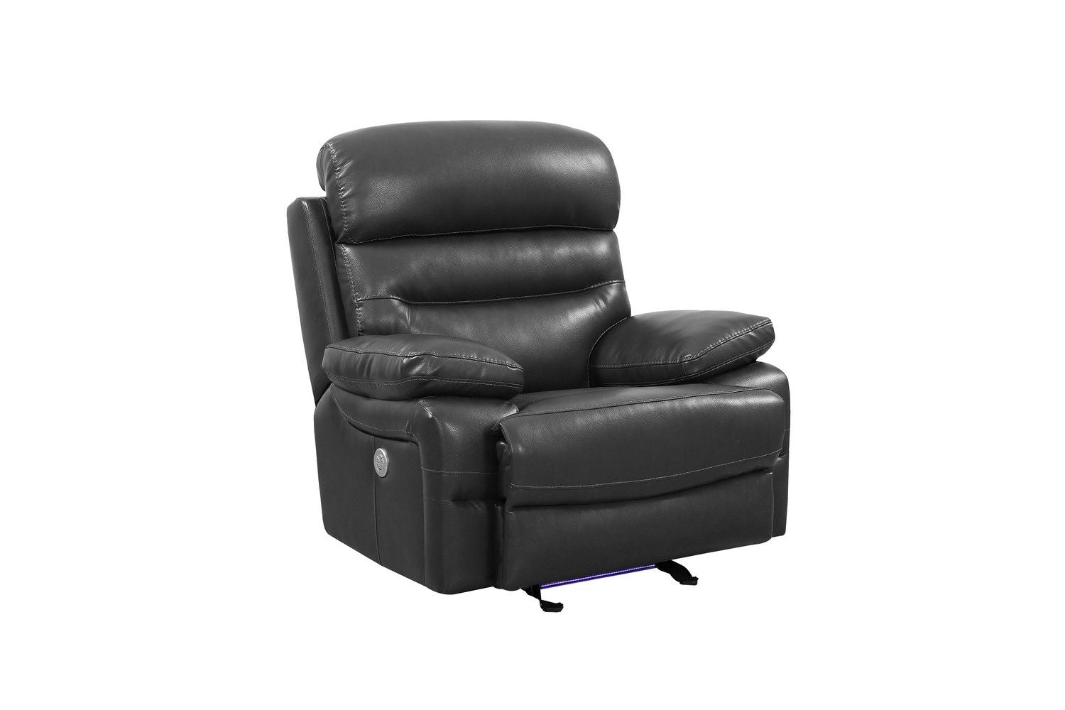 Faux Leather Power Recliner Chair - Gray