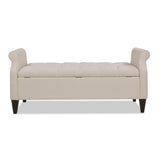 Jacqueline - Tufted Roll Arm Storage Bench by Jennifer Taylor Home | Bel Furniture