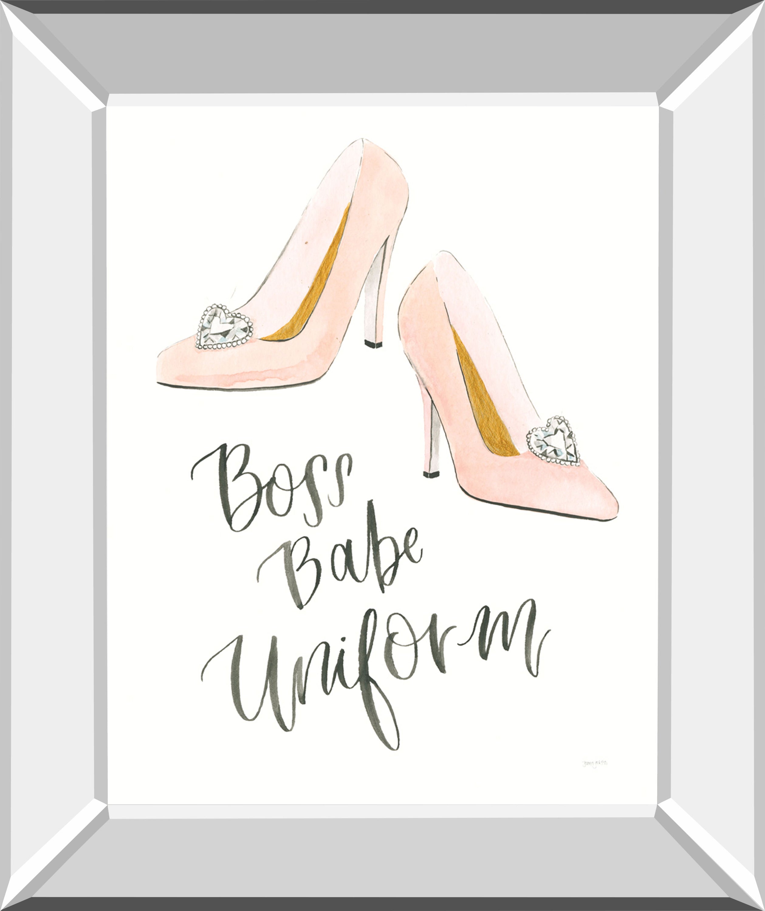 Boss Babe III By Jenaya Jackson - Mirror Framed Print Wall Art - White