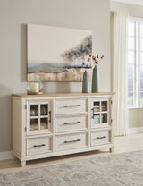 Shaybrock - Antique White / Brown - Dresser by Benchcraft® | Bel Furniture