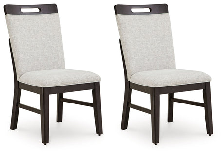 Neymorton - 7 Pc. - Rectangular Extension Table, 6 Side Chairs - Dark Grayish Brown - view 4