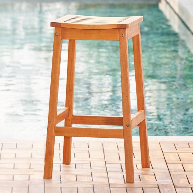 Wood Patio Dining Stool - Natural