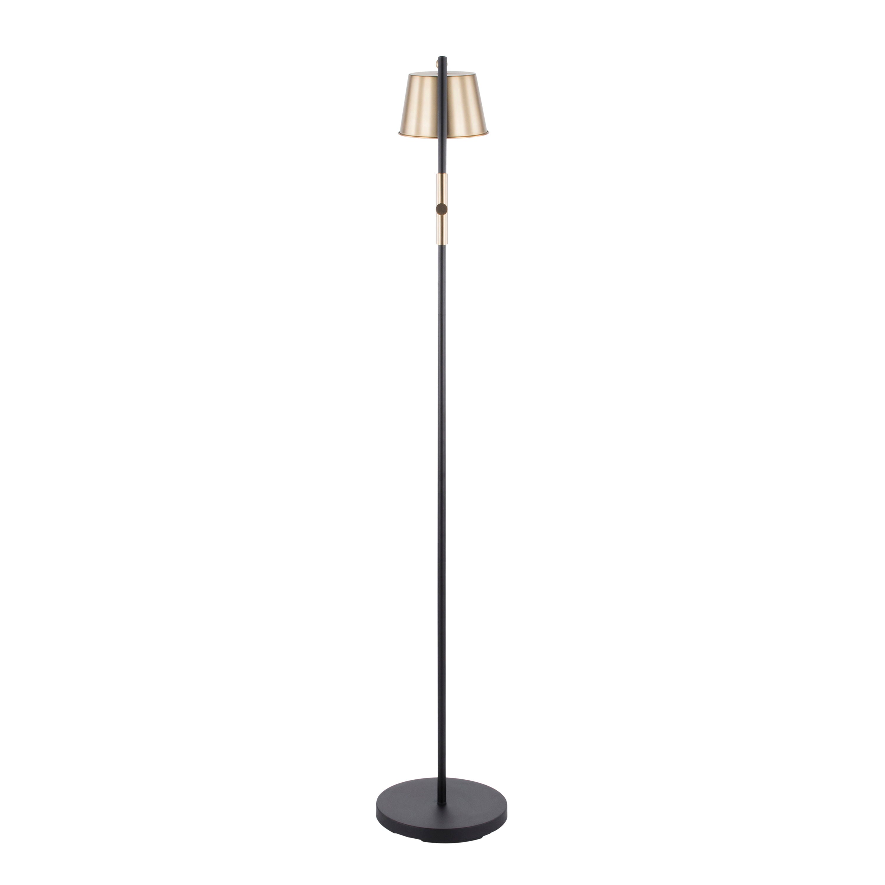 Metric - Industrial Floor Lamp - Black / Antique Brass