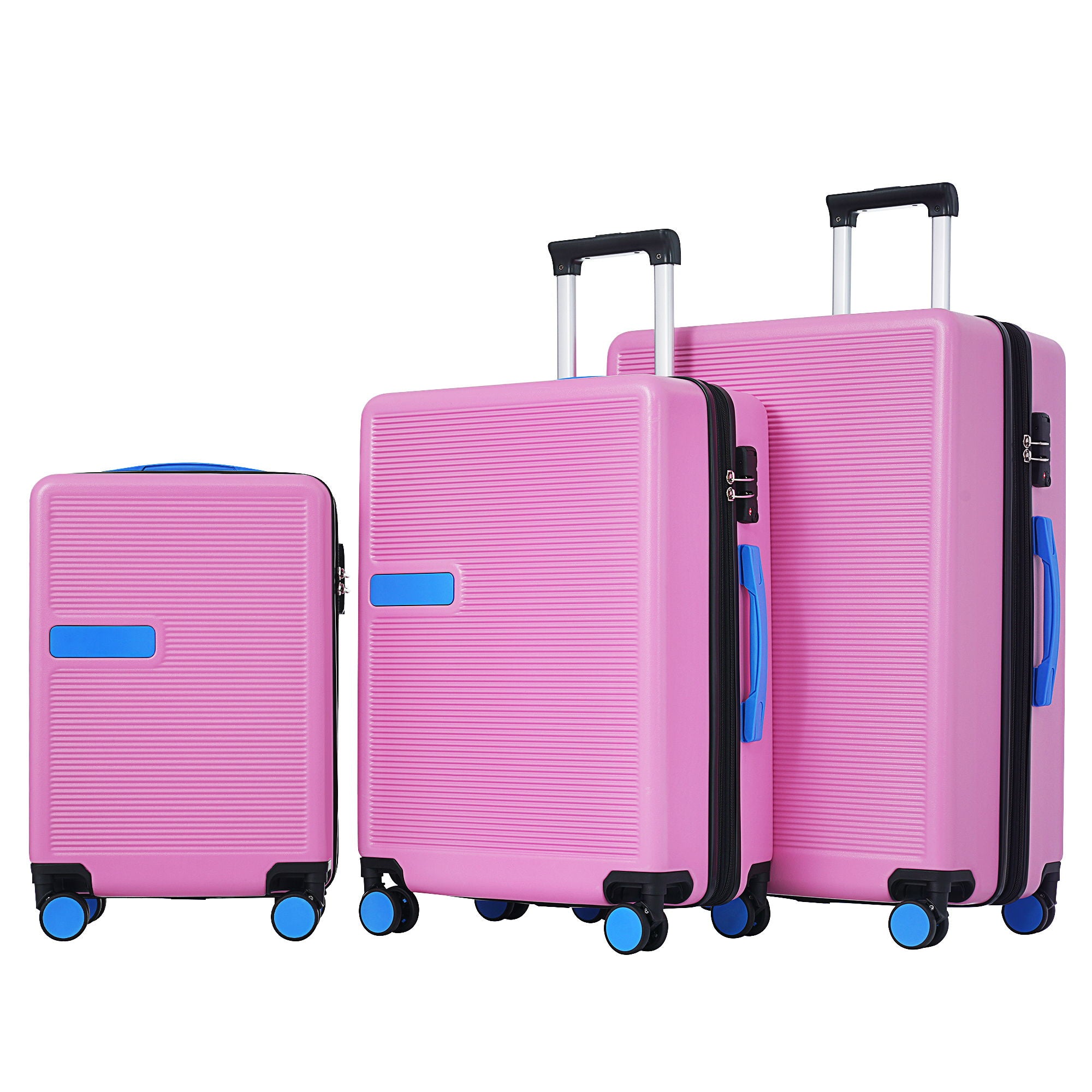 Contrast Color 3 Piece Luggage Set Hardside Spinner Suitcase With Tsa Lock 20" 24' 28" Available