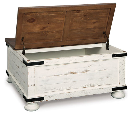 Wystfield - White / Brown - Cocktail Table with Storage by Signature Design by Ashley® | Bel Furniture