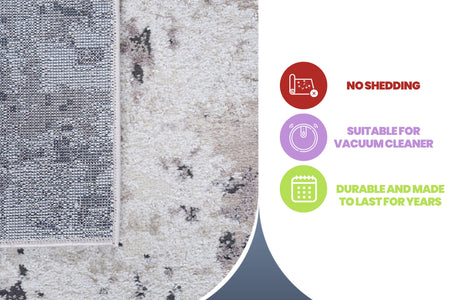 Payas - 6' X 9' Abstract Area Rug - Cream / Brown - view 3