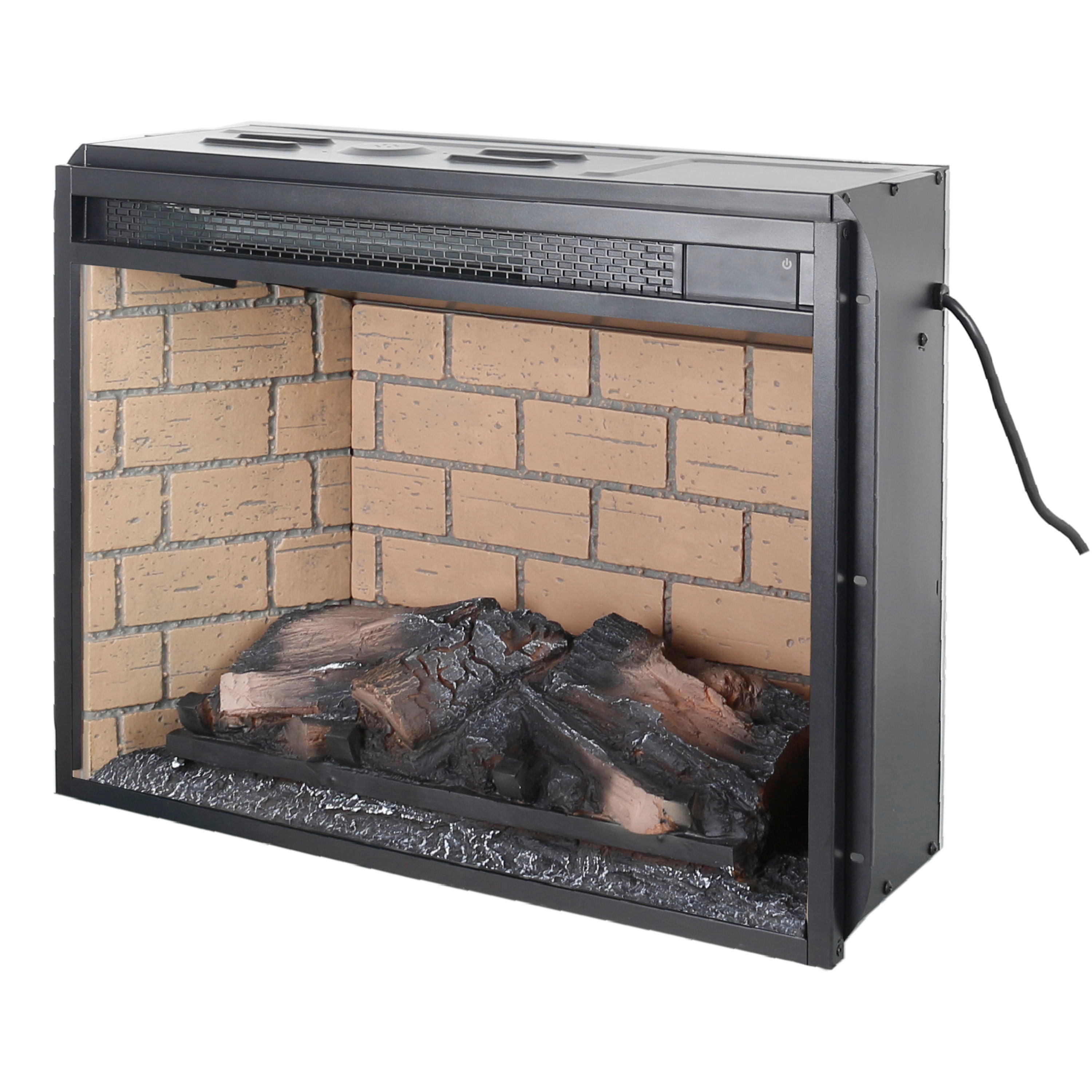 Infrared Quartz Heater Fireplace Insert -Woodlog Version With Brick