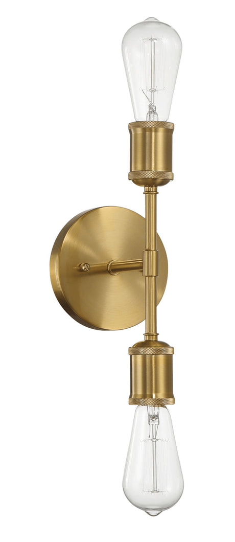 Reverie - Double Lights Bathroom Wall Sconce Over Mirror - Clear / Gold by Ashcroft Furniture | Bel Furniture