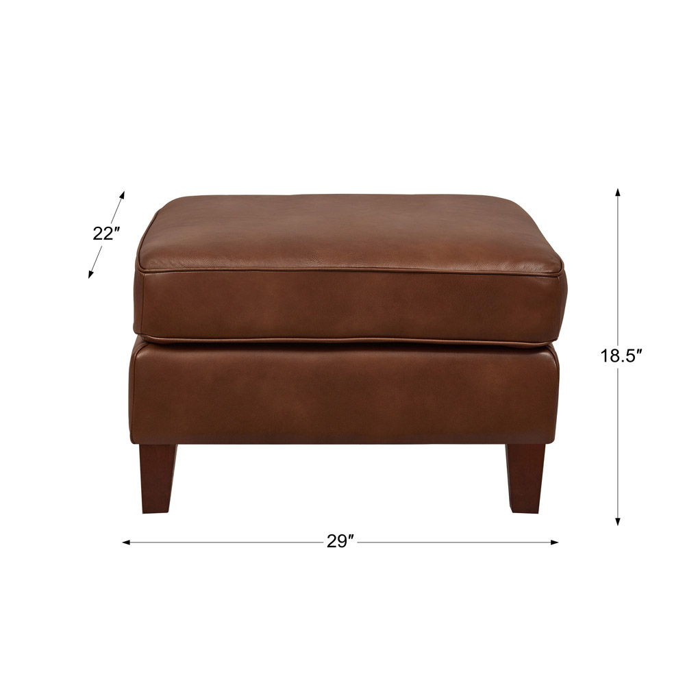 Ashby - Leather Ottoman - Pecan