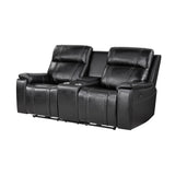 Gary - Power Reclining Loveseat With Cooler In Center Console - Black