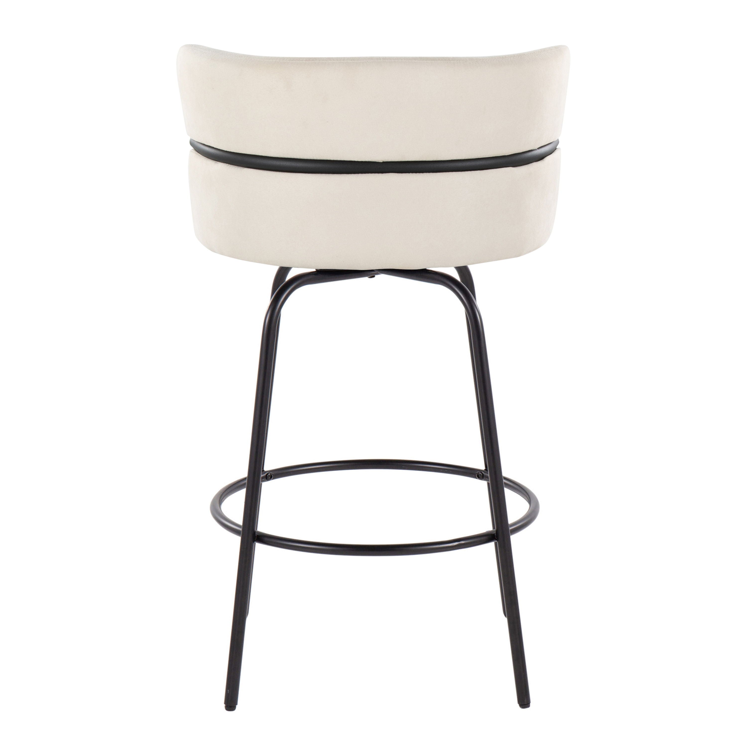 Cinch - Contemporary Fixed Height Counter Stool With Swivel And Round Footrest (Set of 2)