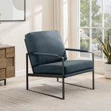 Contemporary Square Metal Frame Accent Chair by Walker Edison | Bel Furniture