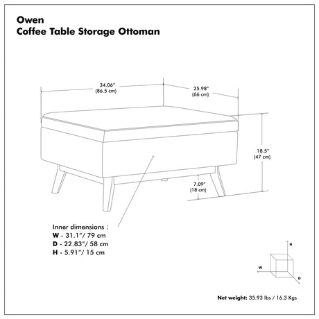 Owen - Upholstered Rectangular Storage Ottoman - view 49
