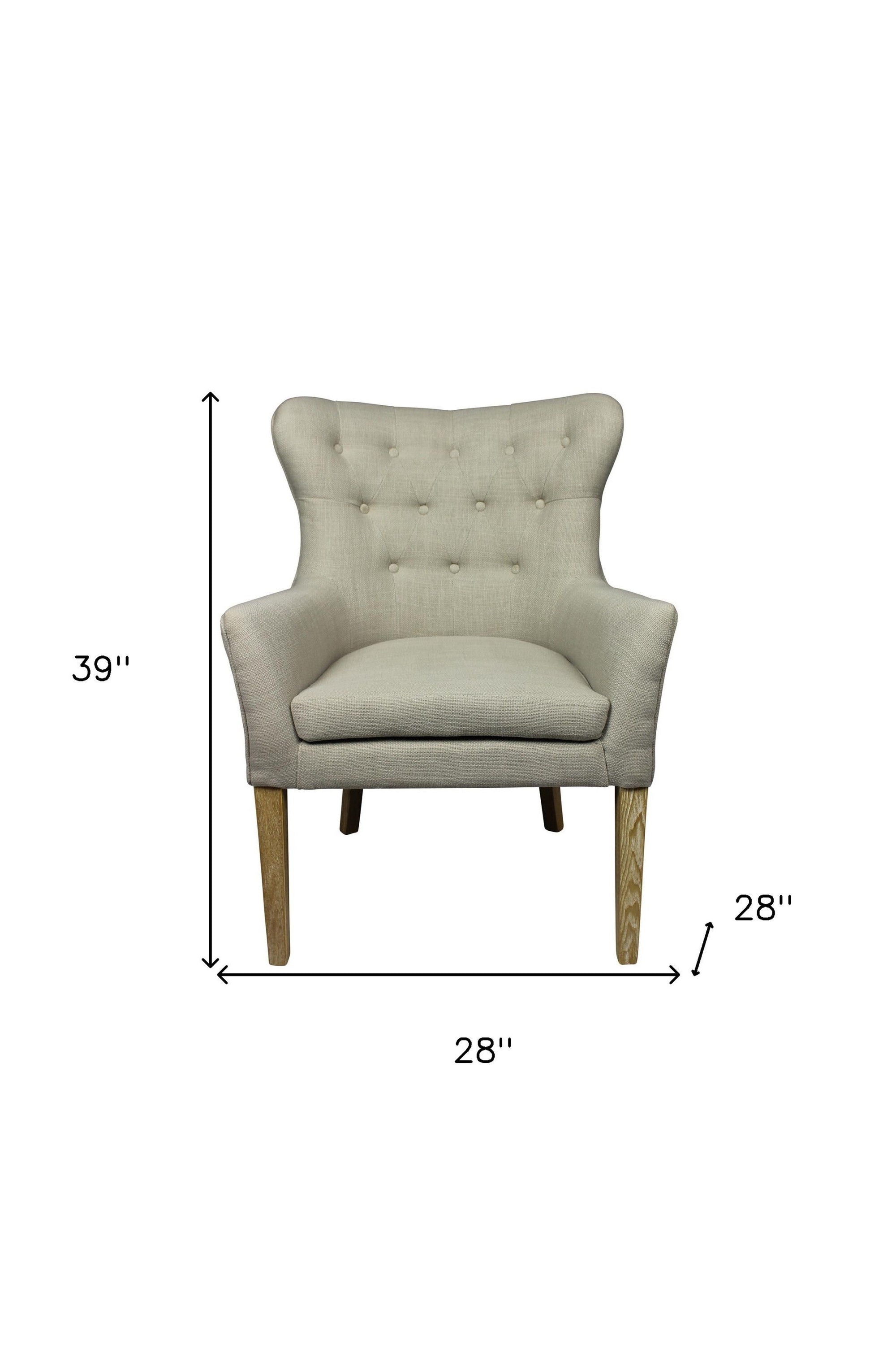 Natural Tufted Arm Chair - Taupe