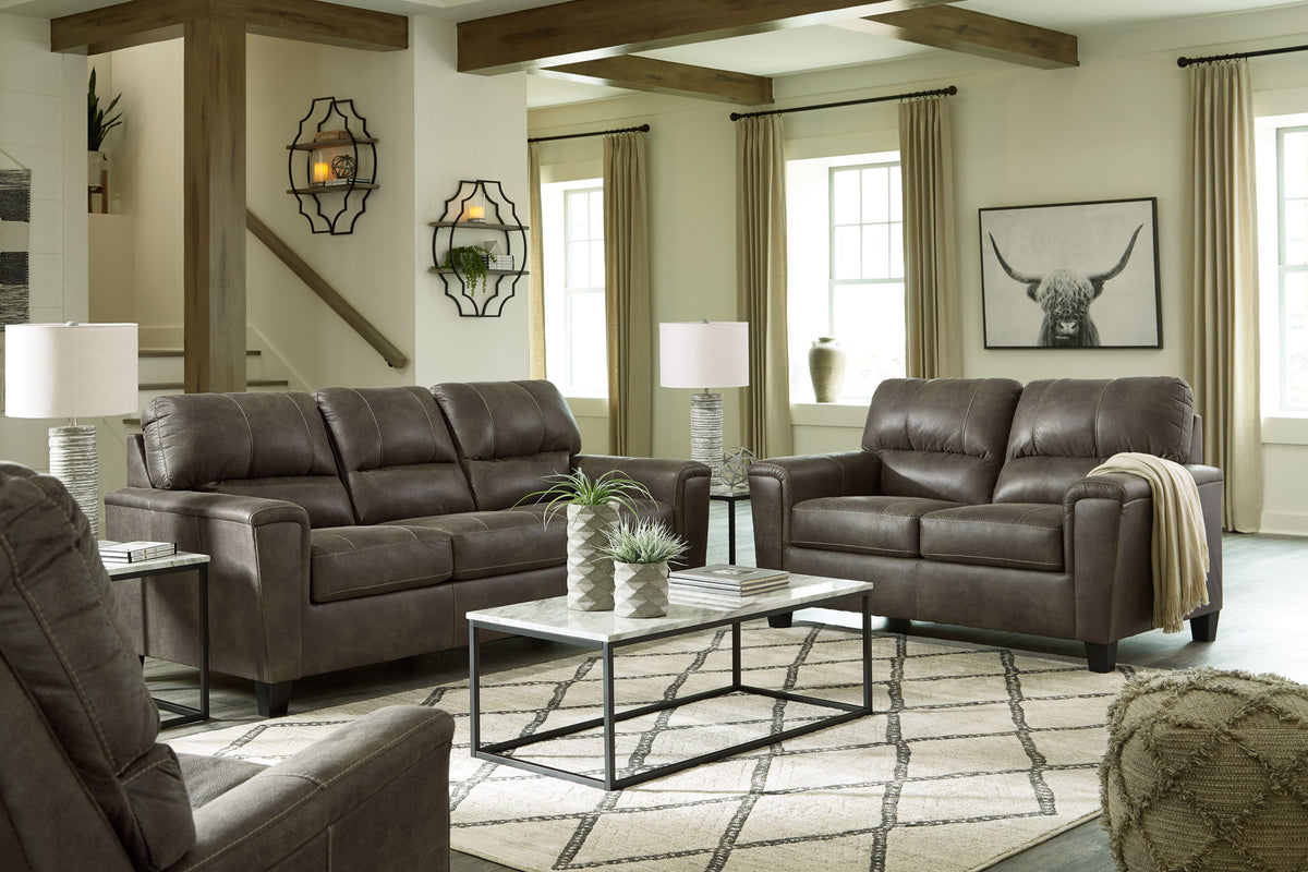 Navi - Living Room Set Dark Gray 3 Pc. - Sofa, Loveseat, Rocker Recliner by Signature Design by Ashley® | Bel Furniture