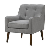 Ryder - Mid Century Modern Woven Fabric Tufted Armchair Gray by Lilola Home | Bel Furniture