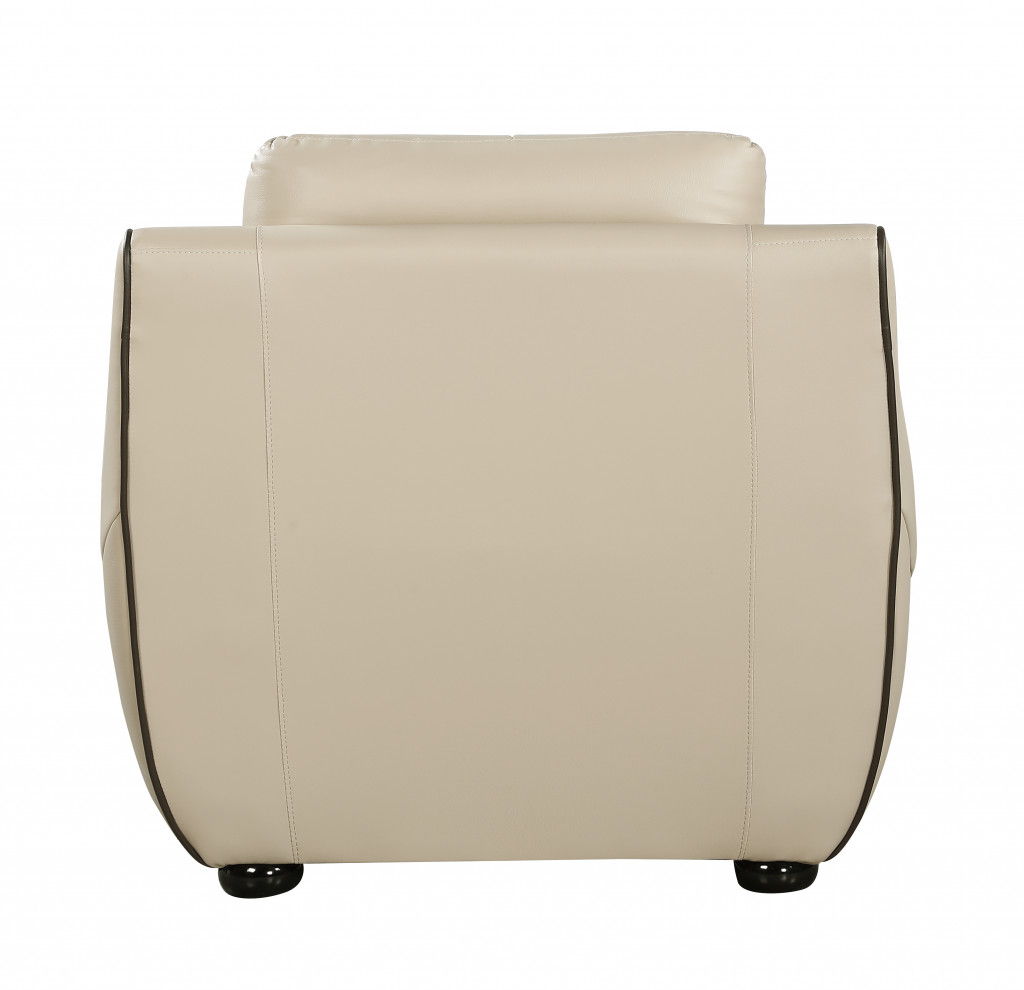 Elegant Faux Leather Chair - Beige