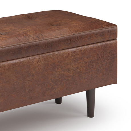 Shay - Large Square Coffee Table Storage Ottoman Mid-Century Style - view 33