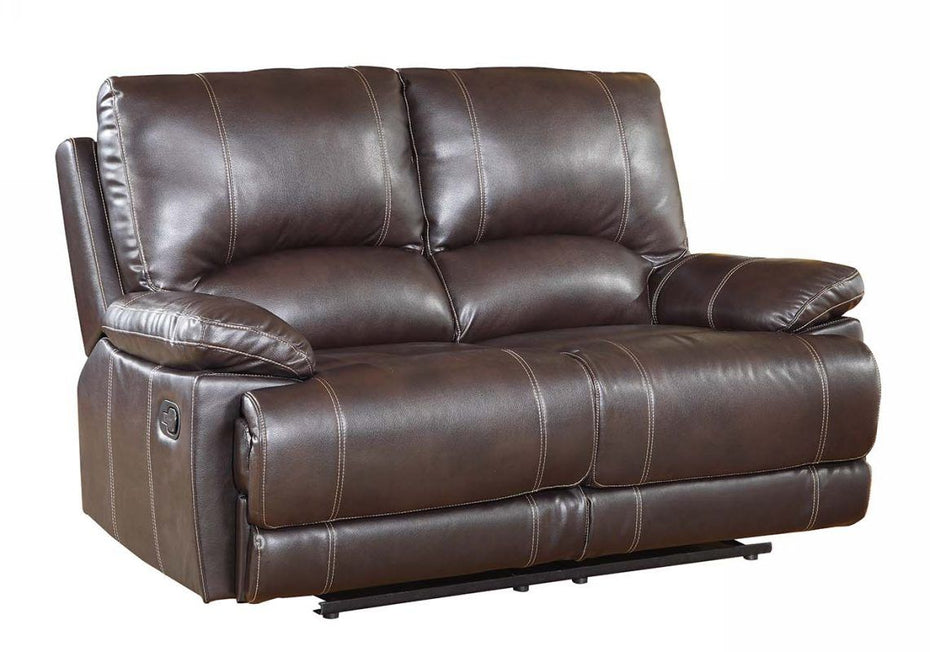 Love Seat Faux Leather Manual Reclining - Brown