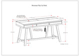 Bowman - Flip Up Desk - Distressed Gray by Simpli-Home | Bel Furniture