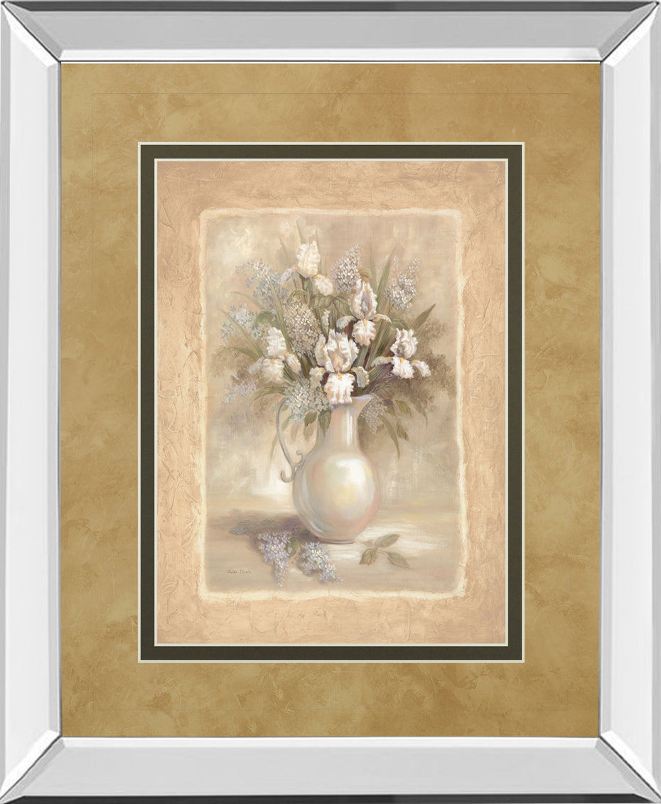 White Bounty I By Vivian Flasch - Mirror Framed Print Wall Art - White