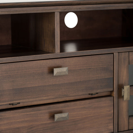 Artisan - TV Media Stand - Natural Aged Brown by Simpli-Home | Bel Furniture