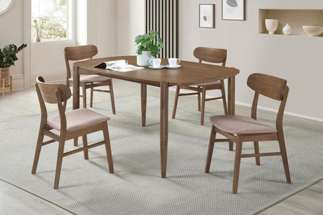 Dortch - Oval Solid Wood Dining Set Light Brown 5 Pc. Table, 4 Chairs by Coaster Fine Furniture | Bel Furniture