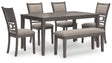 Wrenning - Gray - Dining Room Table Set (Set of 6) by Signature Design by Ashley® | Bel Furniture