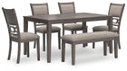 Wrenning - Dining Room Table Set (Set of 6) - Gray