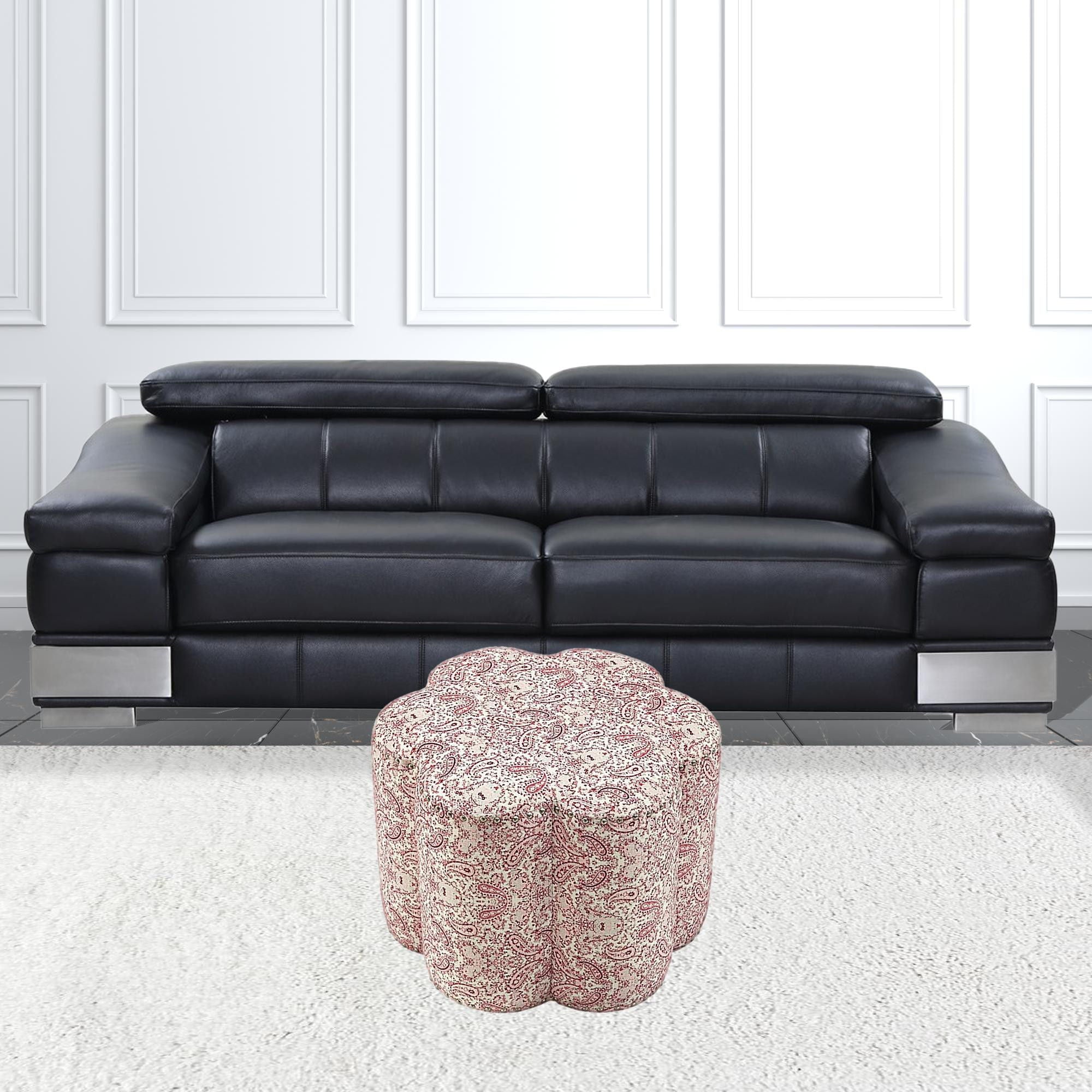 Linen Specialty Ottoman - Red