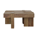 Samira - Square Solid Wood Coffee Table - Natural Sheesham by CoasterEssence | Bel Furniture