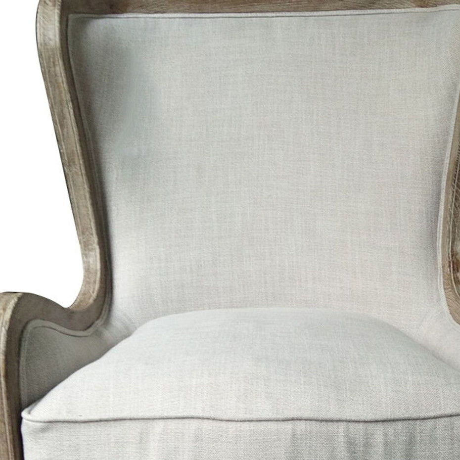 Linen Solid Color Lounge Chair - Ivory Taupe