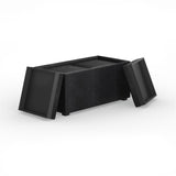 Avalon - 5 Piece Storage Ottoman - Distressed Black by Simpli-Home | Bel Furniture