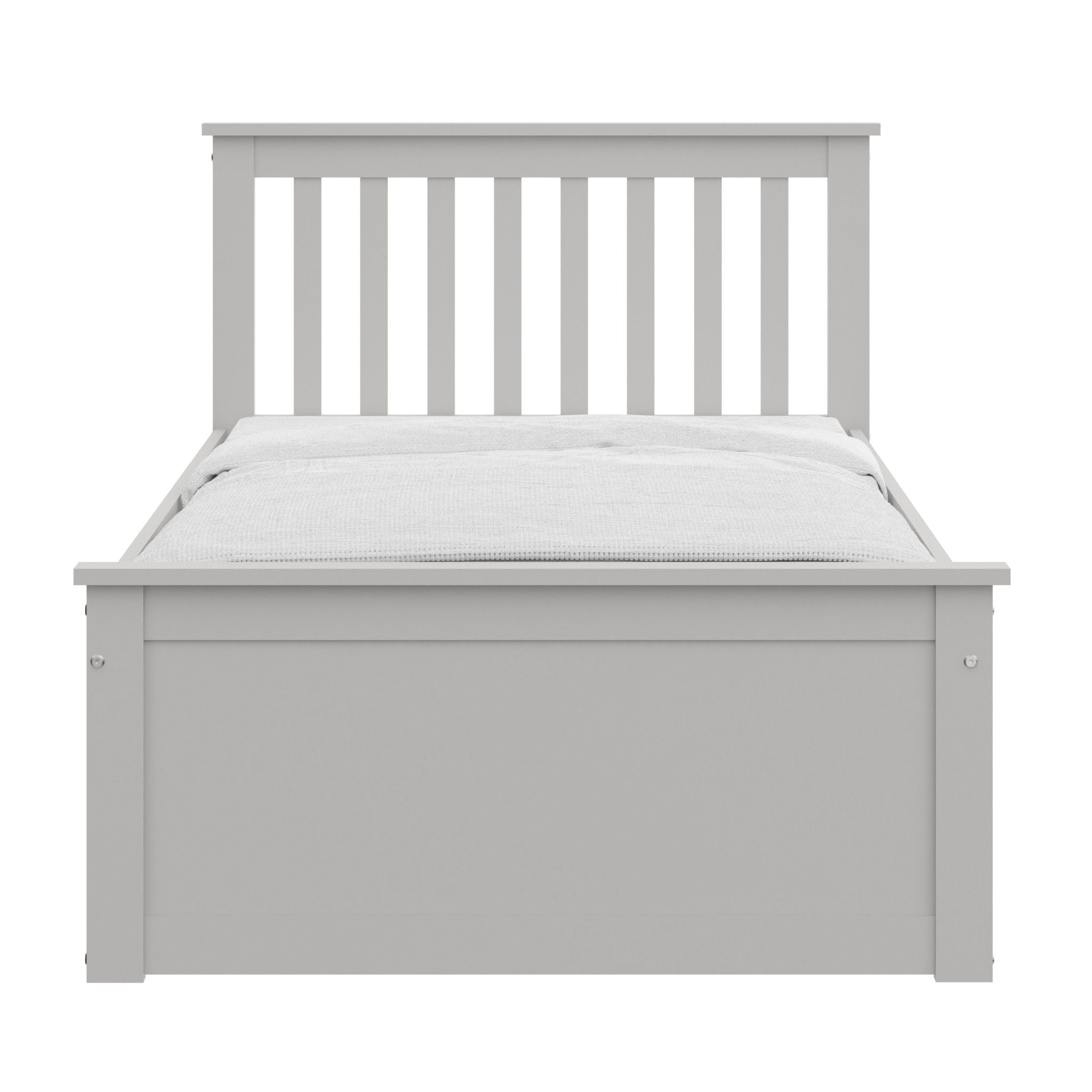 Solid Wood Twin Bed With Pull Out Trundle - Gray