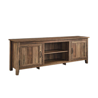 Modern Farmhouse 2 Door Grooved 70" TV Stand For 85" TVs Light Brown by Walker Edison | Bel Furniture