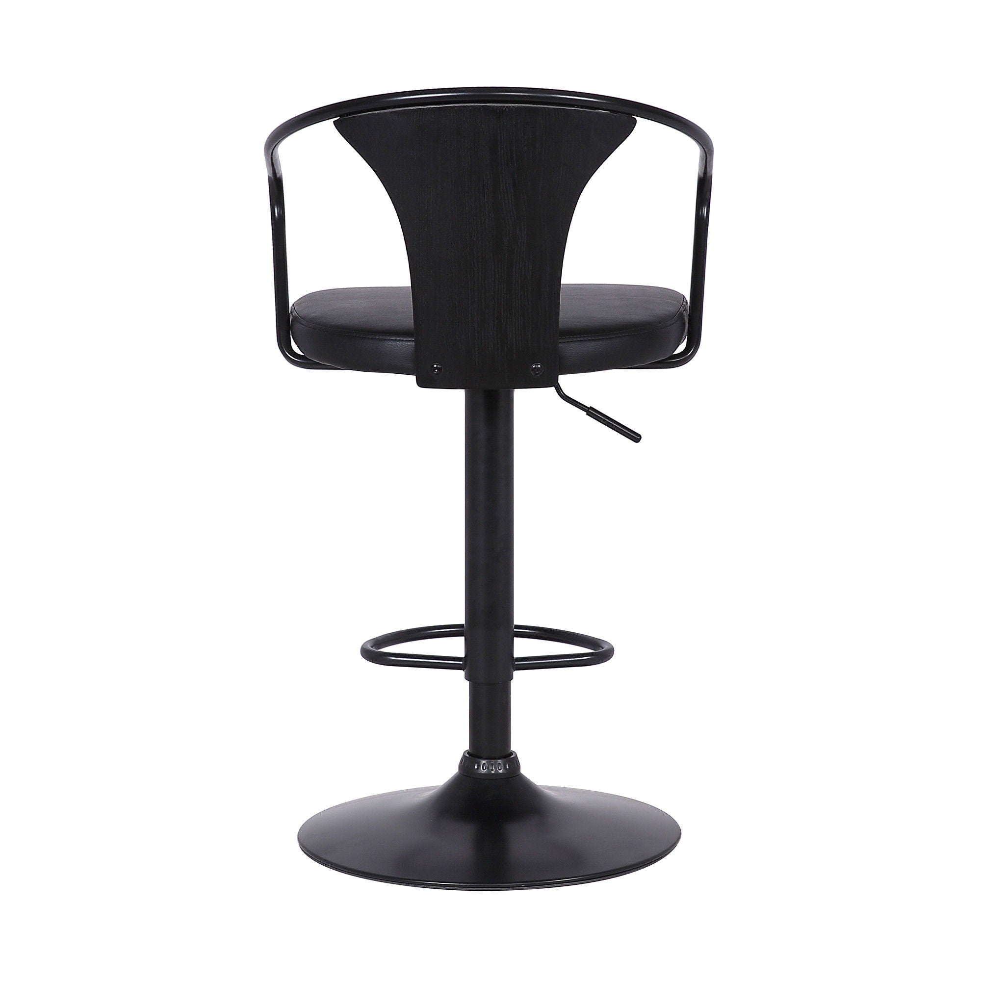 Swivel Low Back Adjustable Height Bar Chair - Black