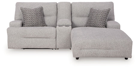 Acklen Place - 4 Pc. - 3-Piece Power Reclining Sectional Sofa With Raf Chaise, Wide Seat Power Recliner - Pewter - view 4