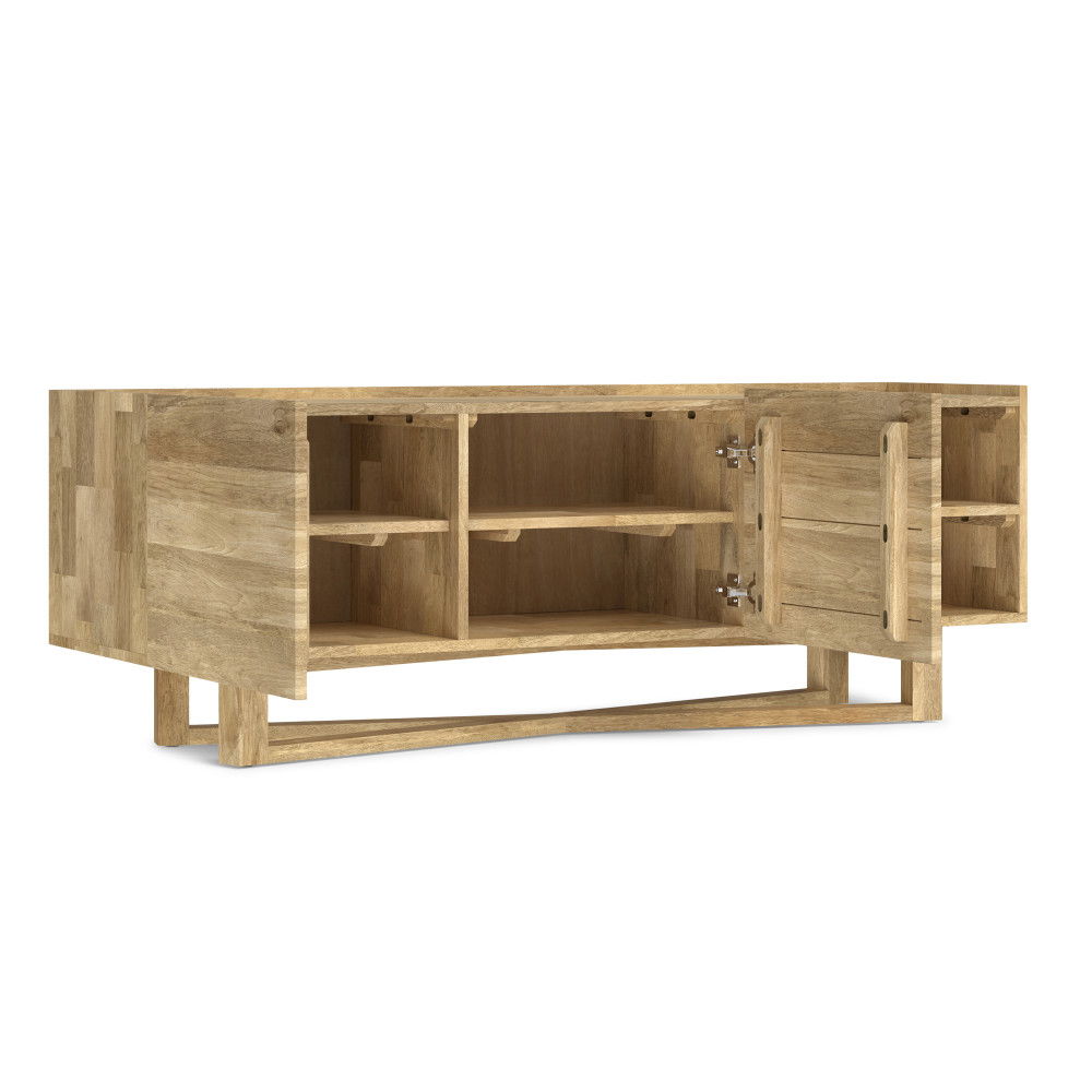 Harrow - TV Media Stand - Natural by Simpli-Home | Bel Furniture