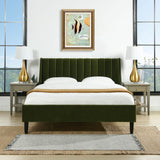 Aspen - Vertical Tufted Modern Headboard Platform Bed Set by Jennifer Taylor Home | Bel Furniture