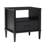 Transitional Solid Wood Spindle Nightstand Black by Walker Edison | Bel Furniture