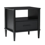 Transitional Solid Wood Spindle Nightstand Black by Walker Edison | Bel Furniture