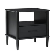 Transitional Solid Wood Spindle Nightstand Black by Walker Edison | Bel Furniture