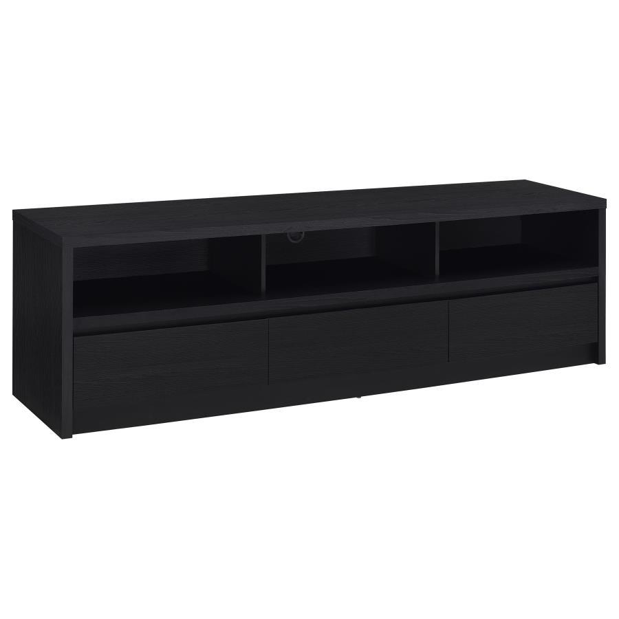 Rutland - 3-Drawer TV Stand Media Console Black 78"W x 15.5"D x 22"H by Coaster Fine Furniture | Bel Furniture
