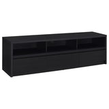 Rutland - 3-Drawer TV Stand Media Console Black 78"W x 15.5"D x 22"H by Coaster Fine Furniture | Bel Furniture