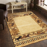 Tribes - 5'3" X 7'3" Southwest Area Rug Polypropylene - Beige by Icona Home Decor | Bel Furniture